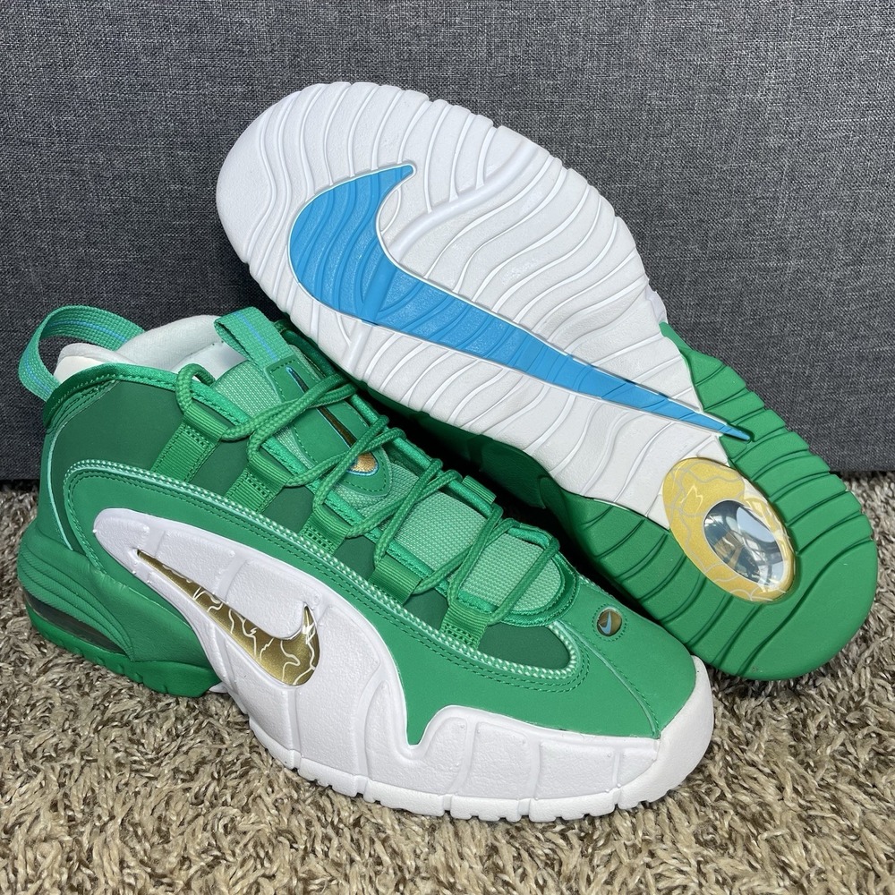 Nike Air Max Penny 1 Stadium Men's Size 9.5 Green Metallic Gold White FQ8827-324